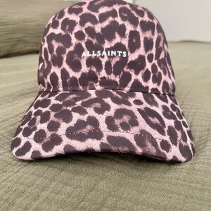 All Saints Blush Leopard Print Hat
